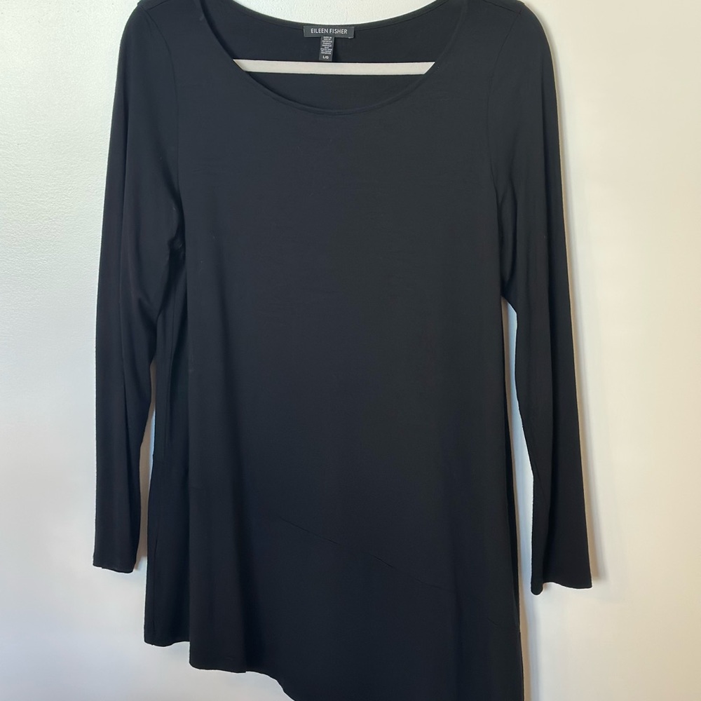 Eileen fisher asymmetrical black tunic